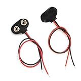 California JOS 9V Battery Clip Connector, T-Type 9V Battery Holder for Student Experiments, DIY Projects, and Electronic Equipment (2 PCS)