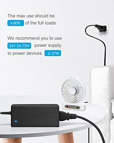 Transformateur 24V 3A stable de 72W pour module de bande LED 5050