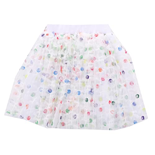 Little Girl Layered Tutu Skirt Baby Toddler Girl Polka Dots Tulle Skirt Dance Birthday Carnival (Blue, 12-18 Months)