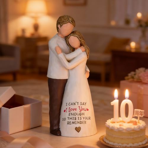 Veroola Love Figurines Romantic Gifts for Her, Hand Painted Sweet Loving Together Couple Sculpture Statue, Best Gifts for Valentine's Day Anniversary Weddings Birthday. - image 4