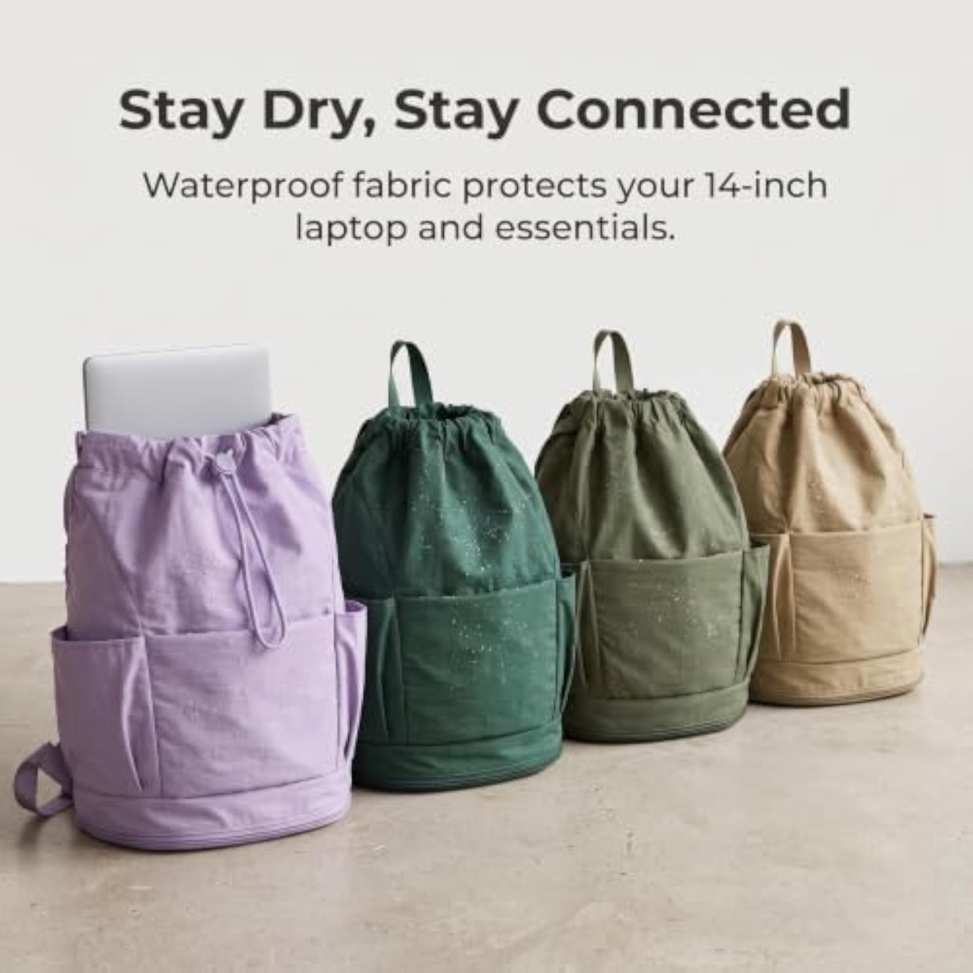 Japanese Style Drawstring Backpack Wet Dry Separation Swim Gym Bag