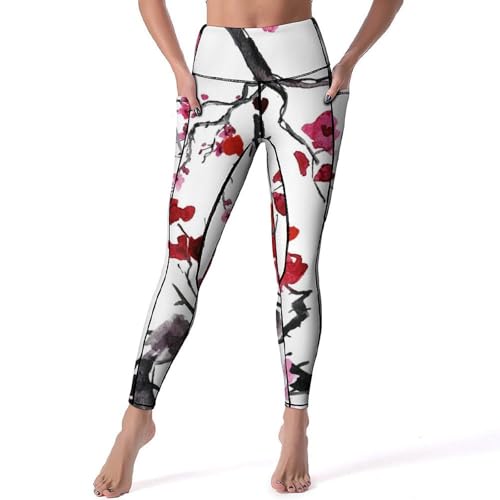 Leggings fitness fleurs femmes taille haute galbant contre la transpiration au yoga S