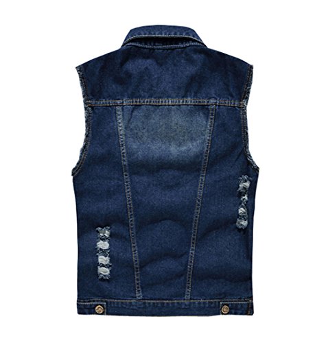 Image of MYtodo Unisex Casual Plus Size Sleeveless Denim Slim Vest Waistcoat