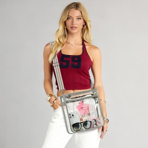 Image of Bluome Clear Bag for Stadium Events 12x12x6, Clear Purses Stadium Bag Crossbody Purses for Concerts Football Games Travel