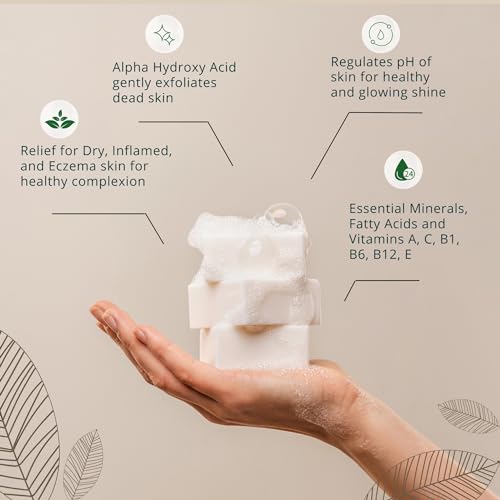 Goat Milk Soap – Natural Moisturizing Bar for Dry, Sensitive & Delicate Skin – Gentle Daily Cleanser for Babies, Men & Women – 3 Pack (4 oz Each), Soothing Hydrating Formula