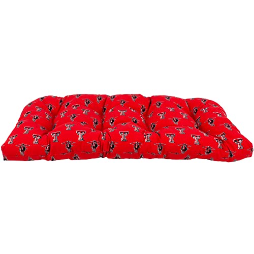 Image of College Covers Everything Comfy Texas Tech Red Raiders Indoor Outdoor Settee Loveseat Bench Cushions