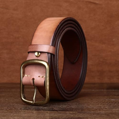 Men Thick Cowhide Copper Pin Buckle Genuine Leather Belt for Jeans Fashion Casual Belt Waistband Gifts for Men3