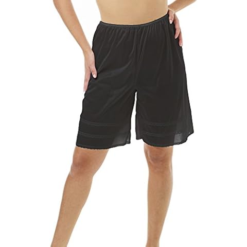 Underworks Snip-A-Length Pettipants Culotte Slip Bloomers Split Skirt - 8495, Black, XXXL Cover