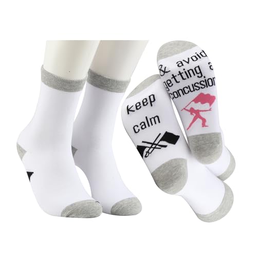 MBMSO 2 Pairs Color Guard Socks - Gifts for Coach Team - Keep Calm and Avoid Getting a Concussion - Winter Guard Gift