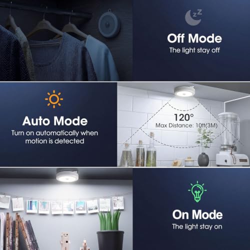 Image of Hoteon PIR Motion Sensor Light, Battery Powered LED Night Light, Cold, 2PCS