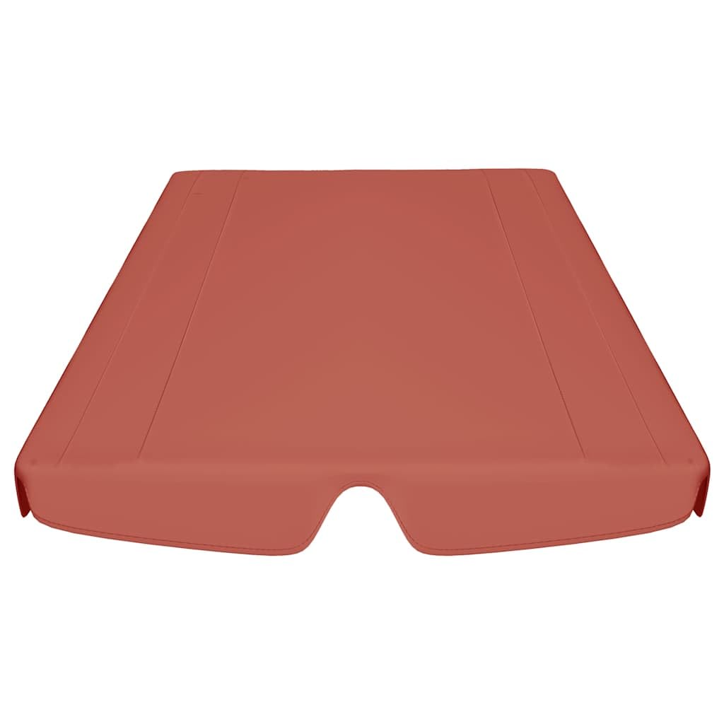 Toit de rechange pour balancelle en terre cuite - Revêtement PVC imperméable - 150/130 x 105/70 cm - Protection solaire d'extérieur - Housse de rechange pour jardin - Protection contre la