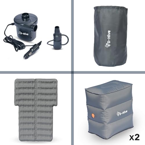 D-Hive Unbeatable Durability SUV Air Mattress for Car Camping, Durable Extra Thick 300D Oxford Fabric, Quick Easy Set-Up w/Electric Pump, Bed Mattress, Mattress for SUV, Car Air Mattress