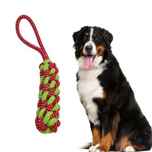 Image of Cotton Dummy Rope Toy for Dogs and Pets |Tug of War Dog Toy Teeth Cleaning Gum Massage Toy |Dog Rope Toys for Small Large Dogs |Rope for Dogs and Puppies (Red)