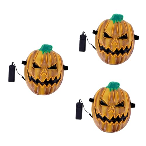 Masque lumineux LED GALPADA lot de 3 pour fête d'Halloween et mascarade festive