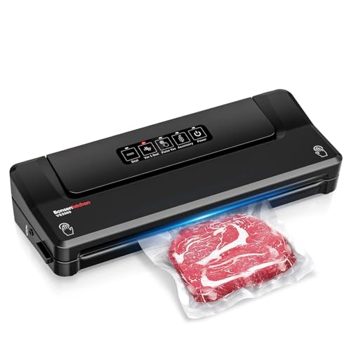 Bonsenkitchen Vacuum Sealer Machine, Fast-Compact Food Sealer, Globefish Technology for High-Speed Continuous Working, Multi-Functional Food Vacuum Se