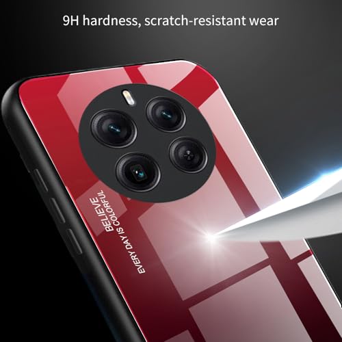 Dedux Coque pour Realme 12 Pro Plus 5G / Realme 12 Pro+ 5G, Etui Dégradé de Couleur Verre Trempé Back Coque + Souple Silicone TPU Case Cover Protection Antichoc Housse (Bleu/Noir)