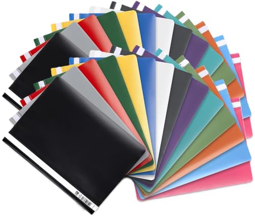 Oxford Schnellhefter A4, aus PP, Kunststoff, für ca. 160 DIN A4-Blätter (Klassisch, 14 Farben, 2 Packungen)