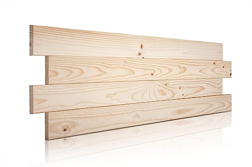 SERMAHOME Cabecero para Camas PALETS Codes Cabeceros de Madera de Pino Natural. (144 x 45, Crudo Natural)