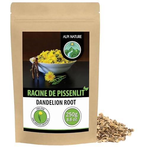 Alpi Nature Racine de Pissenlit 250g, Racine Séchée et Coupée pour Pissenlit Tisane, Thé en Vrac