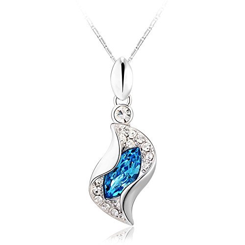 Yellow Chimes Pendant for Women and Girls Blue Crystals from Swarovski Pendant...