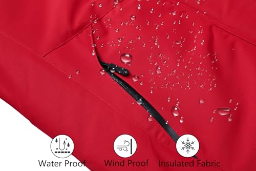 Image of MOERDENG Women's Waterproof Ski Jacket Warm Winter Snow Coat Mountain Windbreaker Hooded Raincoat Jacket