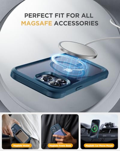Image of Miracase for iPhone 15 Pro Case 6.1'',with Private Screen Protector,Blue