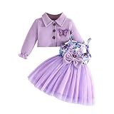 Conjunto Niña 16 Años Camisetas Niña Manga Corta Top Rojo Infantil de Dos Piezas para S con Falda Tul y Camiseta Manga Larga Estampada Vestido Informal Invierno Bebé 9 Meses hasta 3 Años Playa
