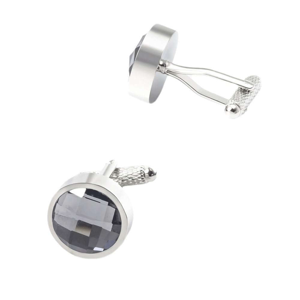 Gemelos franceses con Forma de Joya y Diamantes de imitación de circonita Gris romboide for Hombre(Gray)