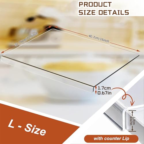 Tabla de Cortar de Acrílico con Borde para Encimera, 41,1 x 31,0 cm, Transparente, para Protección de Encimera y Preparación de Alimentos en Cocina miniatura 2