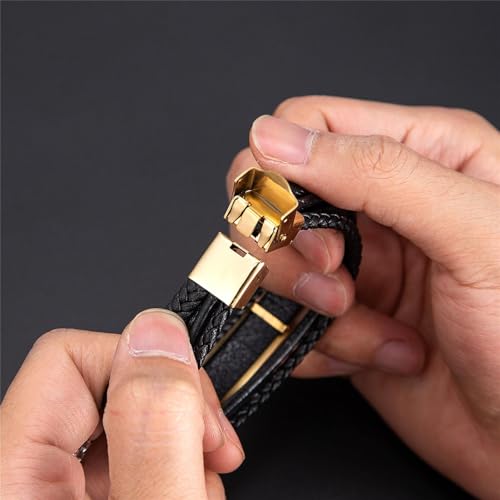 Bracelet en cuir tissé pour hommes idéal pour un style urbain chic au quotidien - 7