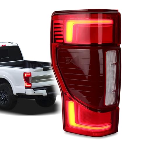 Image of LED Tail Lights For 2020-2022 Ford Super Duty F250 /F350 /F450 Left | LARIAT /King Ranch /Platinum /Limited Driver Side taillights Assembly OE Replace LC3Z13405E FO2800282 (Blindsport Bracket )