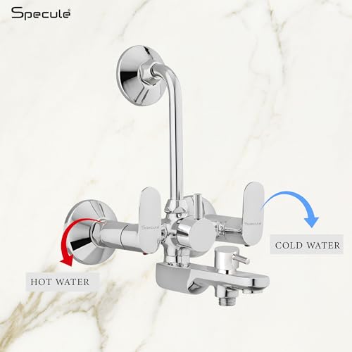 Image of Coral Wall Mixer for Bathroom 3 in 1 | Mixer Tap with Hand Shower, 1.5 Meter Hose & Diverter | Bathroom Shower Set | Wall Mixture | Chrome Finish