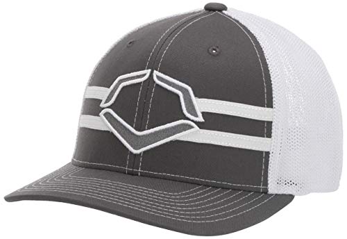 Wilson Sporting Goods Evoshield Grandstand Flexfit Hat, Charcoal/White, Large/X-Large(7 3/8 - 7 5/8)