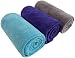 Sports Towel ForNeat Microfiber Towels Set, Multi-purpose Gym Towel, Extra Absorbent, Fast Drying & Antibacterial, for Workout, Fitness, Gym, Yoga, Travel, Camping & More(Light Blue+Grey+Purple)