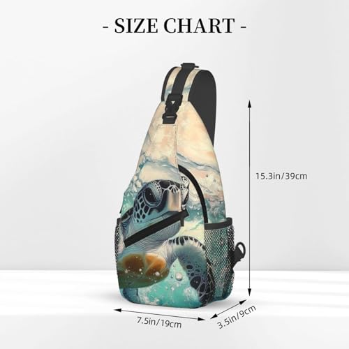 Crossbody Sling Backpack Bag Sea Turtle Mini Casual Shoulder Daypack Chest Bag For Women Men Travel Hiking Gym Anti Theft3
