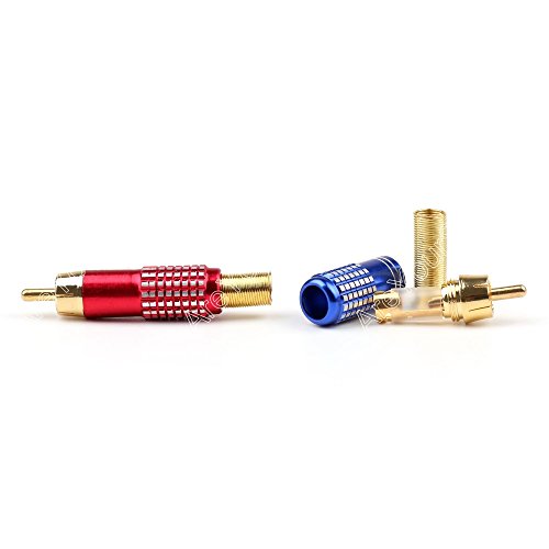 4 Piezas Conector RCA Macho Chapado en Oro miniatura 3