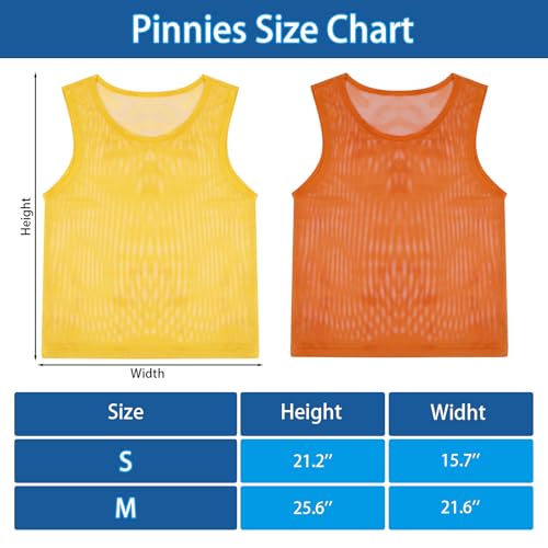 Image of Pinnies, Soccer Pennies for Youth & Adults, Scrimmage Vests 6 /12 /24 Pcs | Lightweight Mesh Practice Jerseys, Soccer Team Bibs for Sports, Blue, Red, Yellow, Orange