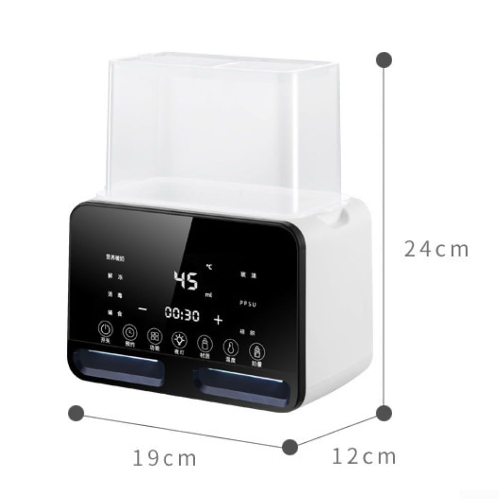 Podgrzewacz do butelek dla niemowląt, wyświetlacz LCD, 200 W, szybki (biały