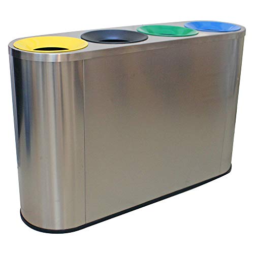 Stainless Steel Open Top 4 in 1 Recycle Bin