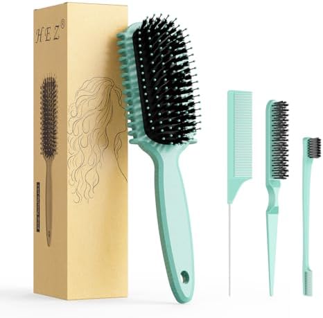 Curl Defining Brush, Curly Hair Brush, Slick Back Hair Brush, For Combing and Shaping Curls in All Hairstyles to Reduce Pulling (Green)