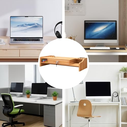 Support de moniteur ergonomique étagère rangement bureau ordinateurs 48cm