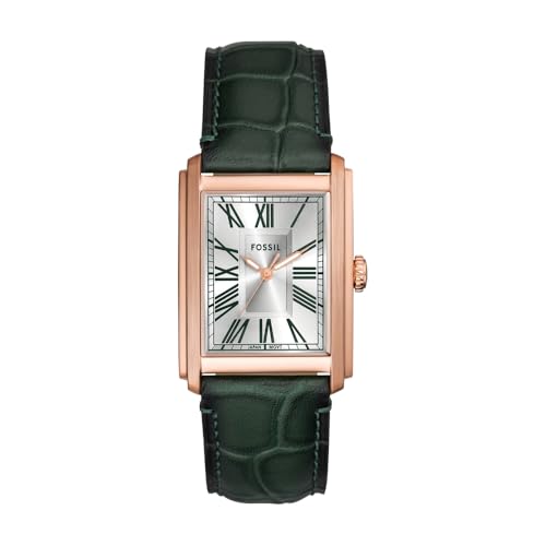 Fossil Carraway Watch for Men, Quartz Movement with Leather Or Stainless Steel Strap, Noir de Jais