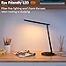 TaoTronics TT-DL13B LED Desk Lamp Eye-caring Table Lamps, Dimmable Office Lamp with USB Charging Port, Touch Control, 12W, 5 Color Modes, Philips EnabLED Licensing Program (Black)
