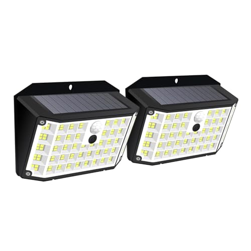HVSYVVSRL Luces Solares For Exteriores, 176 LED, Sensor De Movimiento Con Energía Solar, Inundación IP65, Lámpara Pared Impermeable 3 Modos For Porche Exterior Sensor De Movimiento(2PC)