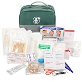 Small First Aid Kit 98 Piece Portable Travel Rescue Pouch First Responder Storage Mini Medical Bag for Home, Travel, Car, Business, Worksite and Office