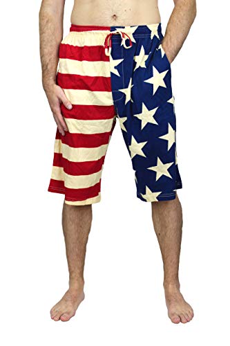 Men's American Flag Sleep Short Patriotic USA Pajama