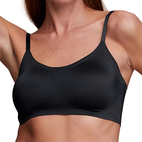 Image of EBY Seamless Support Bralette with Adjustable Straps, Bralettes for Women, Wireless Bra for Women - Black, Medium