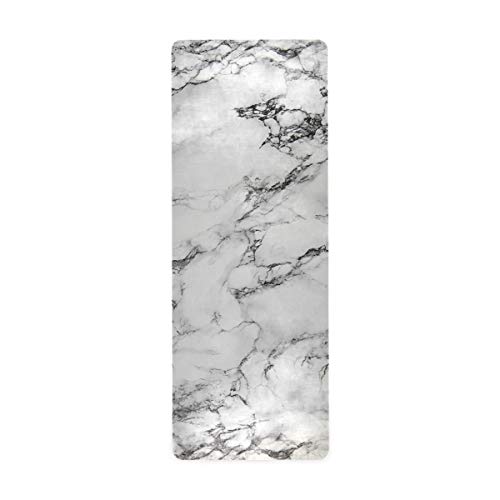 ZOEO White Marble Yoga Mat Non Slip Thick Kids Eco Friendly Rubber Workout Foldable Yoga Mat Women Exercise