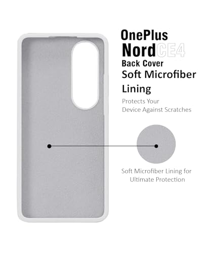 Image of LIRAMARK Liquid Silicone Soft Back Cover Case for OnePlus Nord CE4 5G (White)