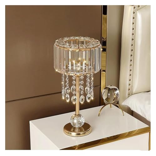 Lampe de table en cristal à commande tactile avec abat-jour chic pour un éclairage ajustable